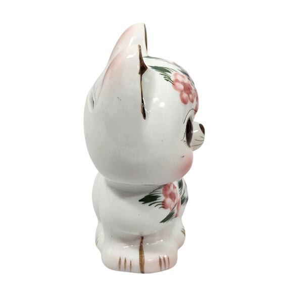 VTG 90s MINI CAT BANK BIG EYES ANIME ASIAN ORIENTAL GIRL DECOR ANTHROPOMORPHIC - Picture 4 of 6